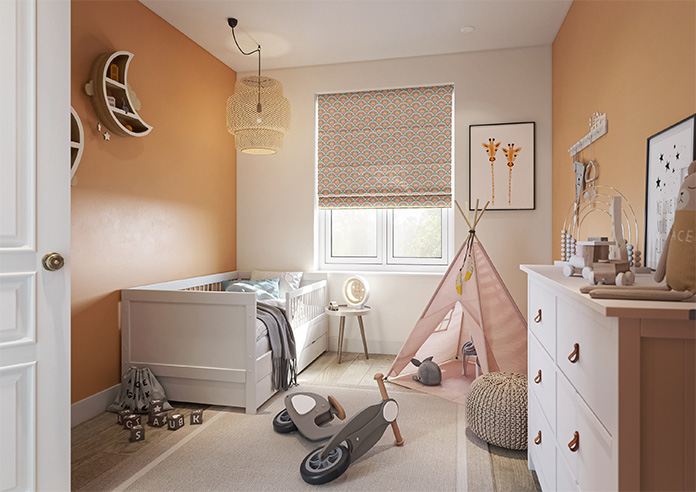 Deco Sea Shells, Strawberry - Roman Blind - Image 6